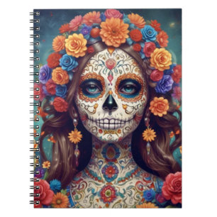 Día de los Muertos hermosa libreta de mujeres