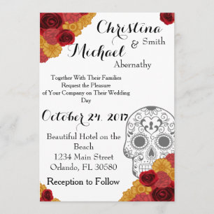 Día de los Muertos Invitación a la boda
