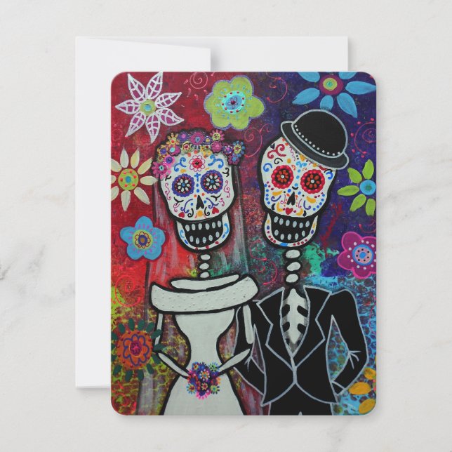 DIA DE LOS MUERTOS INVITACIONES DE BODA (Anverso)