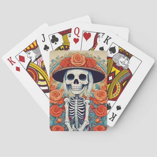 Día de los muertos jugando cartas (Reverso)