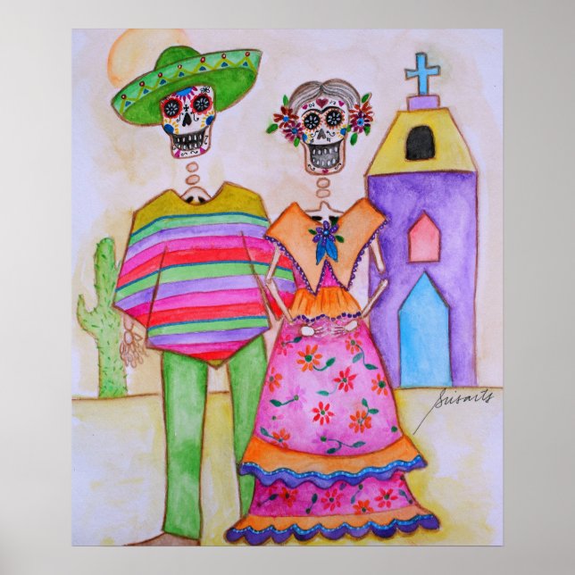 DÍA DE LOS MUERTOS POSTERS DE LA PAREJA ARTISTA ME (Frente)
