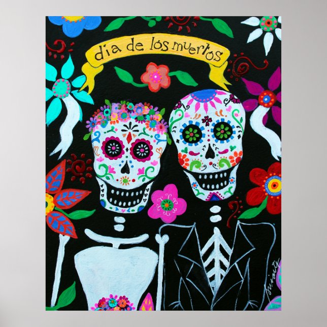 DÍA DE LOS MUERTOS POSTERS DE LA PAREJA ARTISTA ME (Frente)