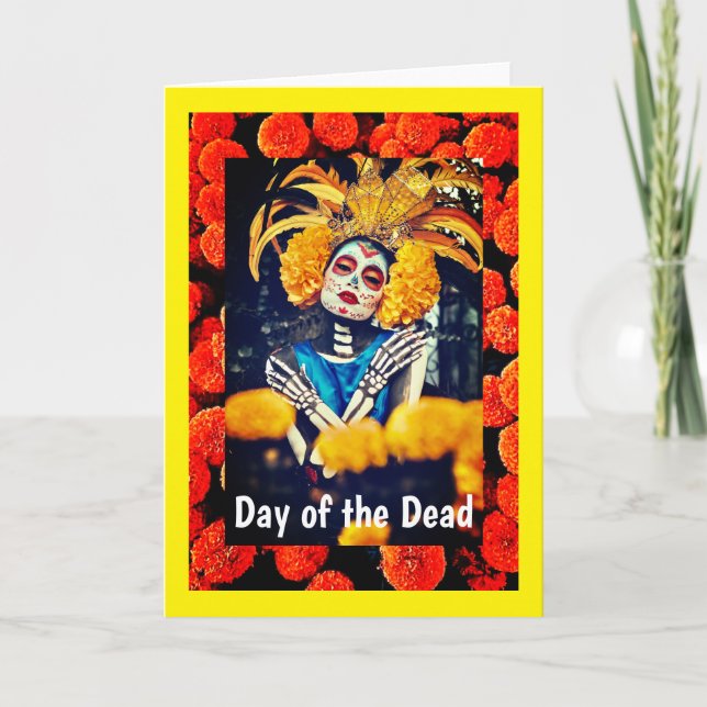 Día de los Muertos, tarjeta de felicitación plegad (Anverso)