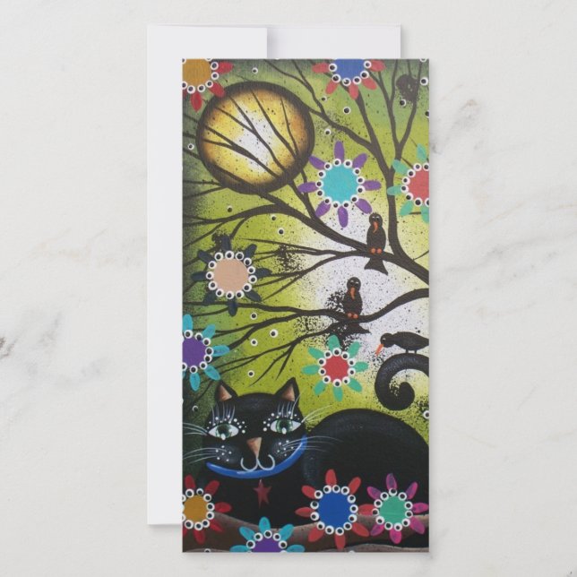 Día de los Muertos, tarjeta de fotos Black Cat Art (Anverso)