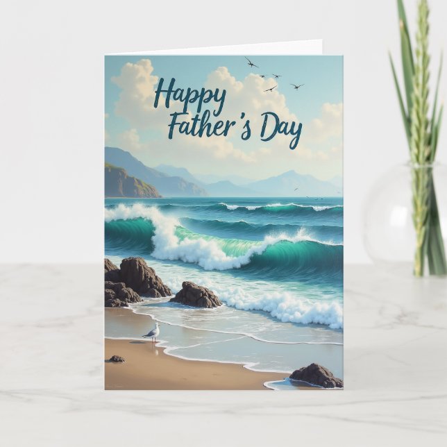 Día de los Padres del Océano Tarjeta de Olas (Anverso)