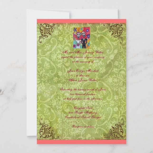 Día de los pares de la invitación muerta de la (Anverso)