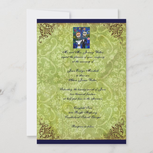 Día de los pares de la invitación muerta de la (Anverso)