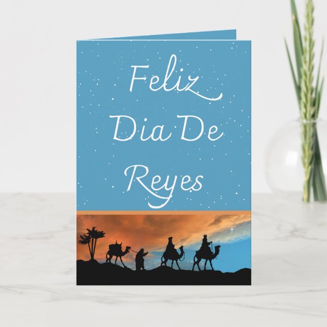 Día de los Reyes Magos Azul Teal Estrellas Navidad (Anverso)