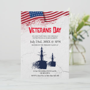 Día de los Veteranos de América Invitación Patriót