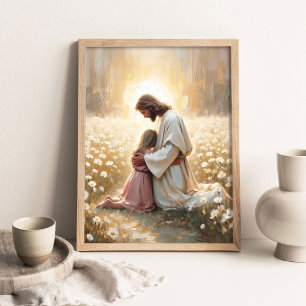 Día de Luz, Arte Cristiano de Pared, Jesús y Niña 