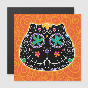 Día de Muertos Cráneo de Azúcar Gato Negro