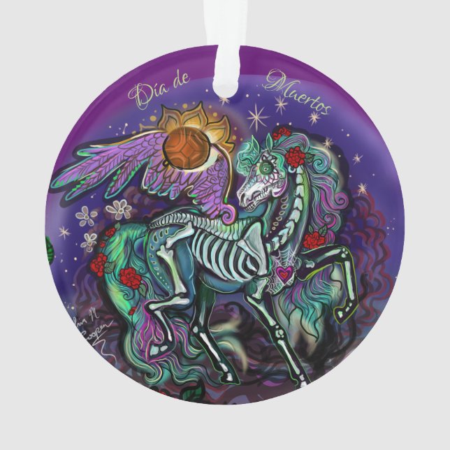 Día de Muertos Ornamento de Caballo (Reverso)