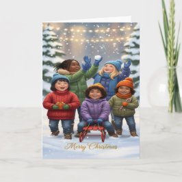 Día de Nieve Alegre – Tarjeta de Felicitación de N