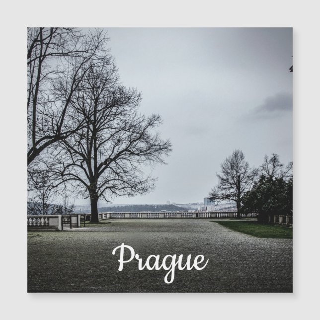 Día de otoño gris en el imán de Praga (Anverso)