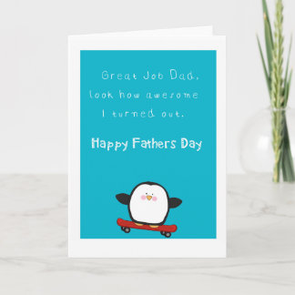 Día de padres divertido feliz con la tarjeta del