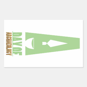 Día de pegatina rectangular de la arqueología