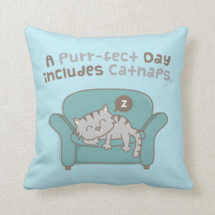 Día de Purrfect con la almohada del humor del