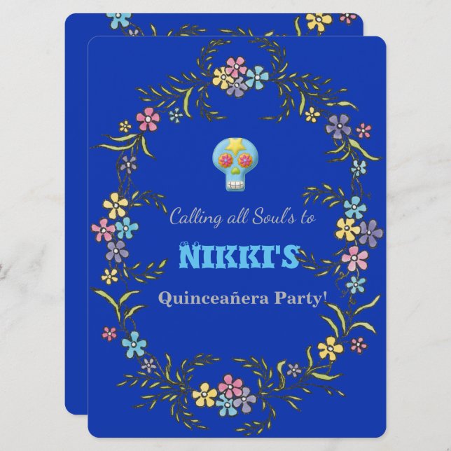 DÍA DE QUINCEANERA DE LA INVITACIÓN MUERTA (Anverso / Reverso)