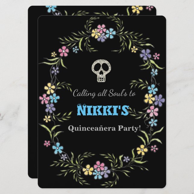 DÍA DE QUINCEANERA DE LA INVITACIÓN MUERTA (Anverso / Reverso)