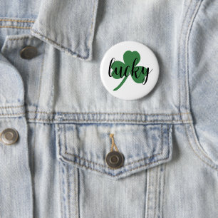 Día de San Patricio afortunado, botón shamrock