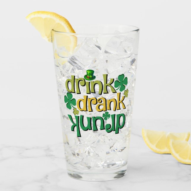 Día de San Patricio Bebida Bebí Bebido (Anverso (hielo))