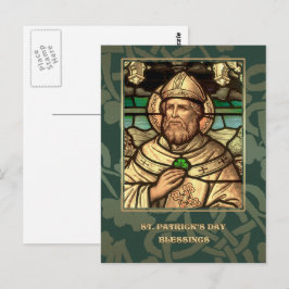 Día de San Patricio bendice postal religiosa