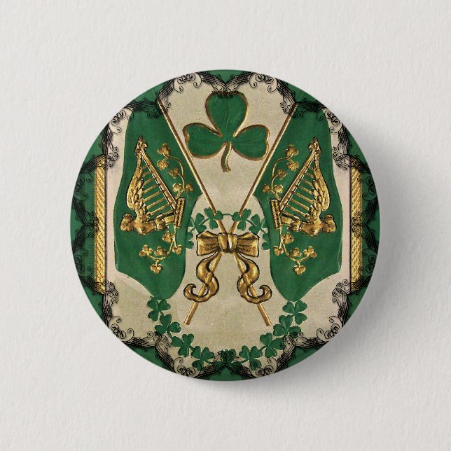 Día de San Patricio Botón Irlandés (Anverso)