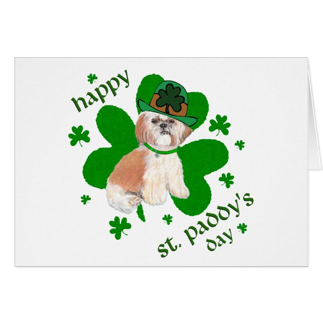 Día de San Patricio de Shih Tzu (Anverso (Horizontal))