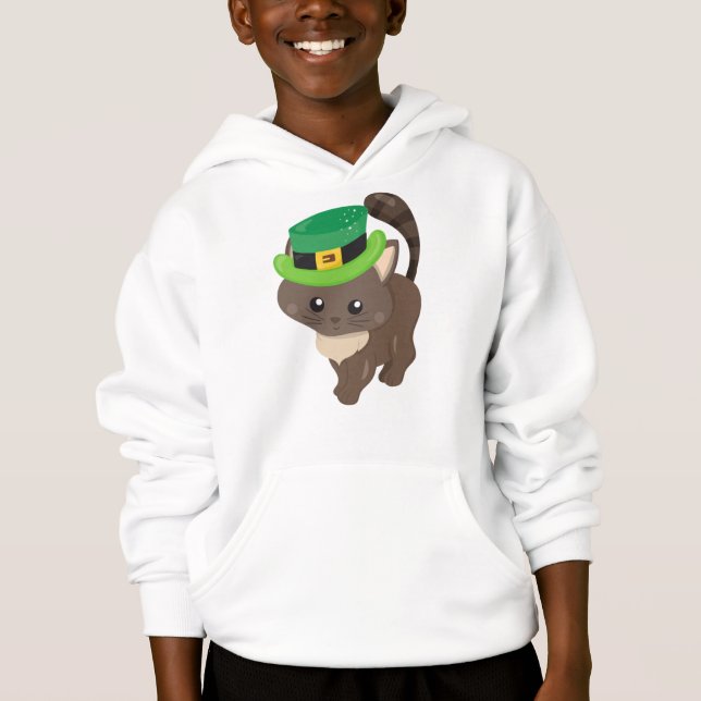 Día de San Patricio, gato marrón, Gorra de Leprech (Anverso)
