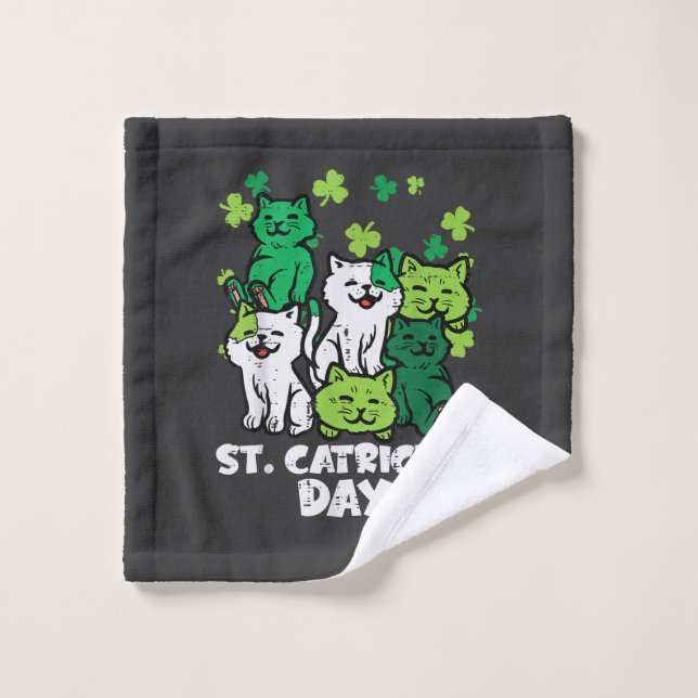 Día de San Patricio Gatos Día de Catricks Gatos Sa (Toallita)