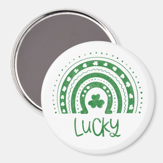 Día de San Patricio Imán Verde Afortunado (Anverso/Reverso)
