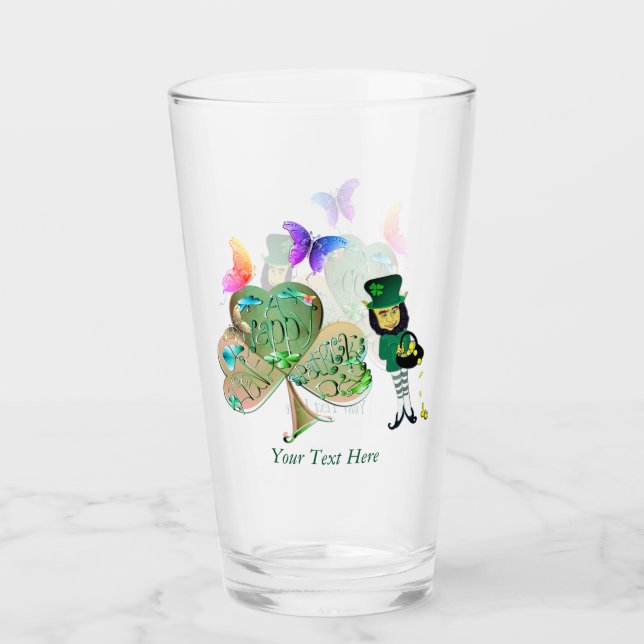 Día de San Patricio Leprechaun con texto (Anverso)