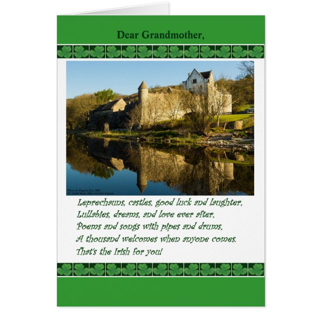 Día de San Patricio para la Abuela, Poema, Castill (Frente)