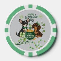 Día de San Patricio "pata de oro" Ficha de póquer