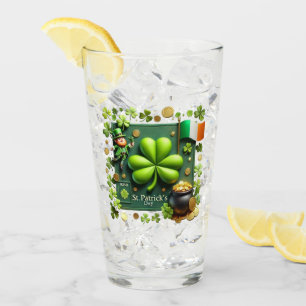 Día de San Patricio Shamrock y Leprechaun Pint