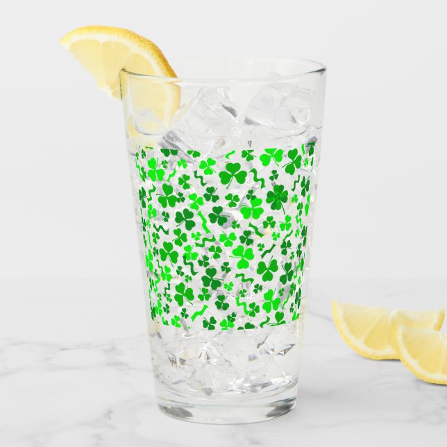 Día de San Patricio Suerte Shamrocks Patrón de Con (Anverso (hielo))