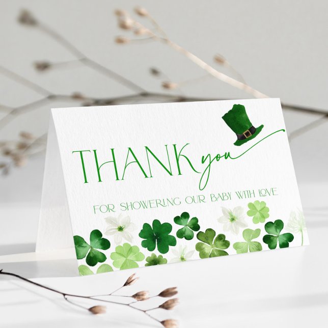 Día de San Patricio Tarjeta de agradecimiento verd (St. Patricks Day Thank You Card)