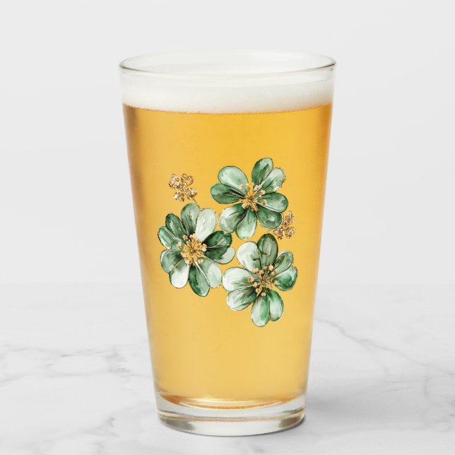 Día de San Patricio trébol brillo oro verde (Anverso (lleno))