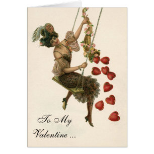 Día de San Valentín antiguo, dama victoriana en un
