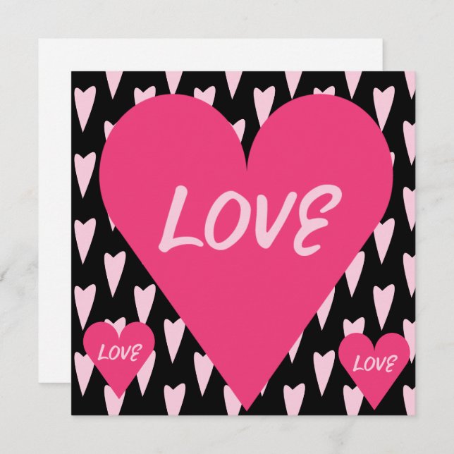 Día de San Valentín Big Love Hearts Pink (Anverso / Reverso)