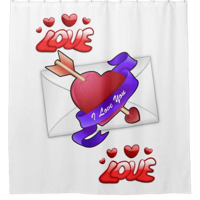 día de San Valentín blanco de amor cortina (Anverso)