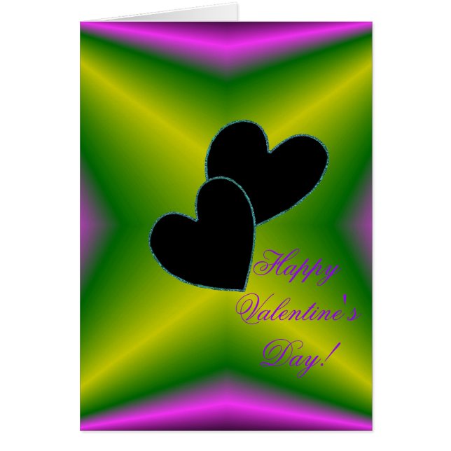 Día de San Valentín - Corazón Negro sobre Arcoíris (Frente)