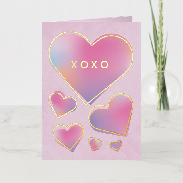 Día de San Valentín Corazones Gradiente XOXO Moder (Anverso)