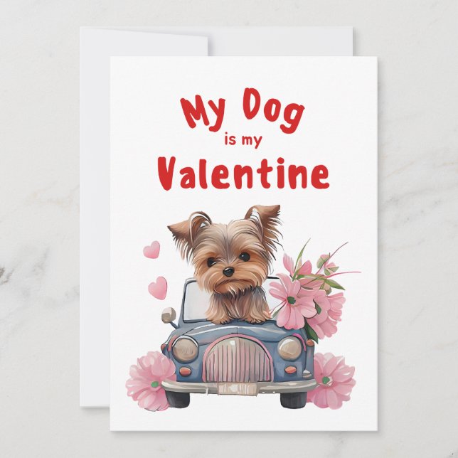 Día de San Valentín Cute Dog Mascota Foto Tarjeta  (Anverso)