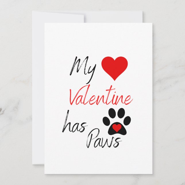Día de San Valentín Cute Dog Mascota Foto Tarjeta  (Anverso)