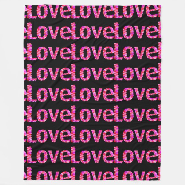 día de San Valentín de amor al corazón manta negra (Anverso)