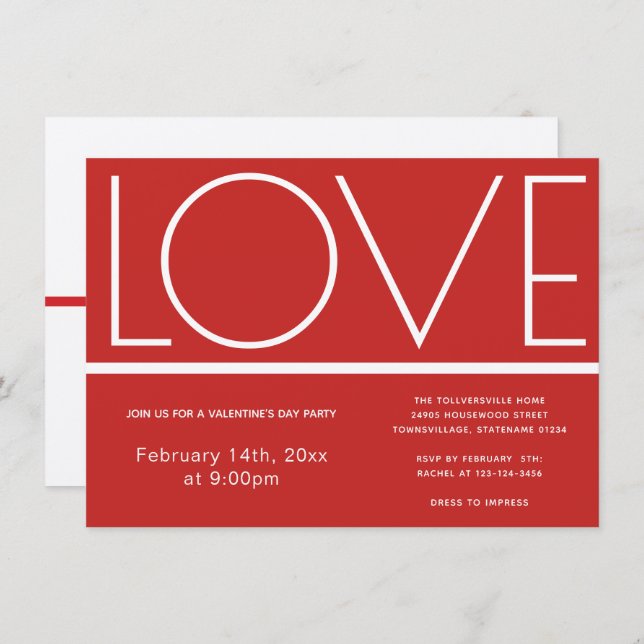 Día de San Valentín de amor | Invitación (Anverso / Reverso)