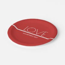 Día de San Valentín de amor | Platos de papel