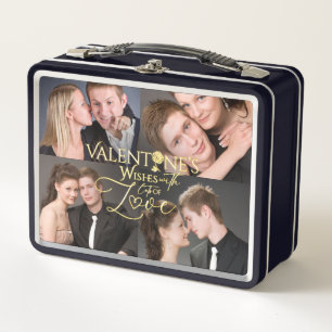 Día de San Valentín Elegante Colaje de Fotos en Or