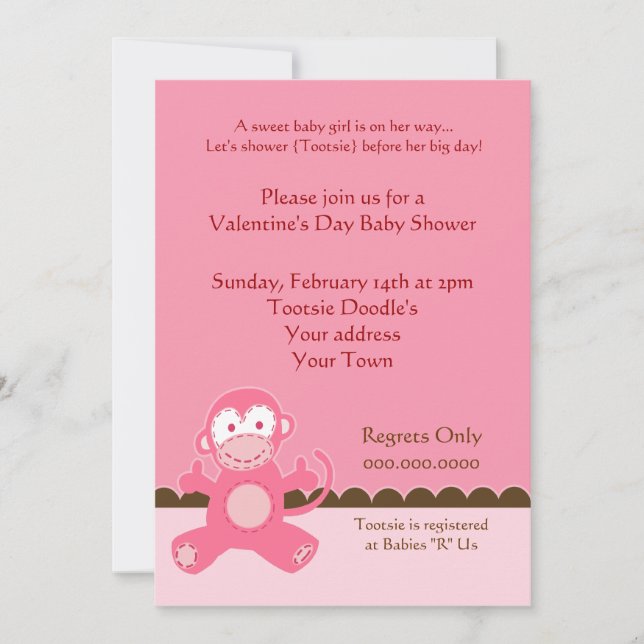 Día de San Valentín Fiesta Baby Shower Invitación (Anverso)